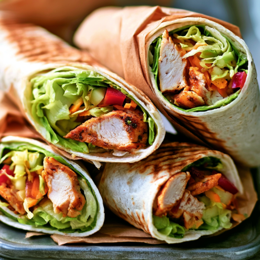 Wraps à la salade de poulet grillé