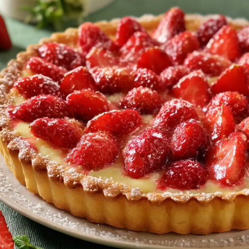 Tarte aux fraises et sa crème pâtissière